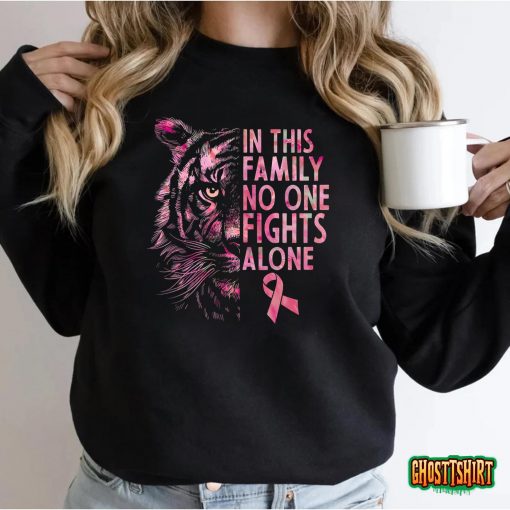 Breast Cancer Awareness 2022 Tiger Family Matching Ribbon T-Shirt