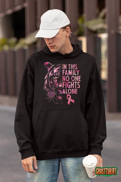 Breast Cancer Awareness 2022 Tiger Family Matching Ribbon T-Shirt