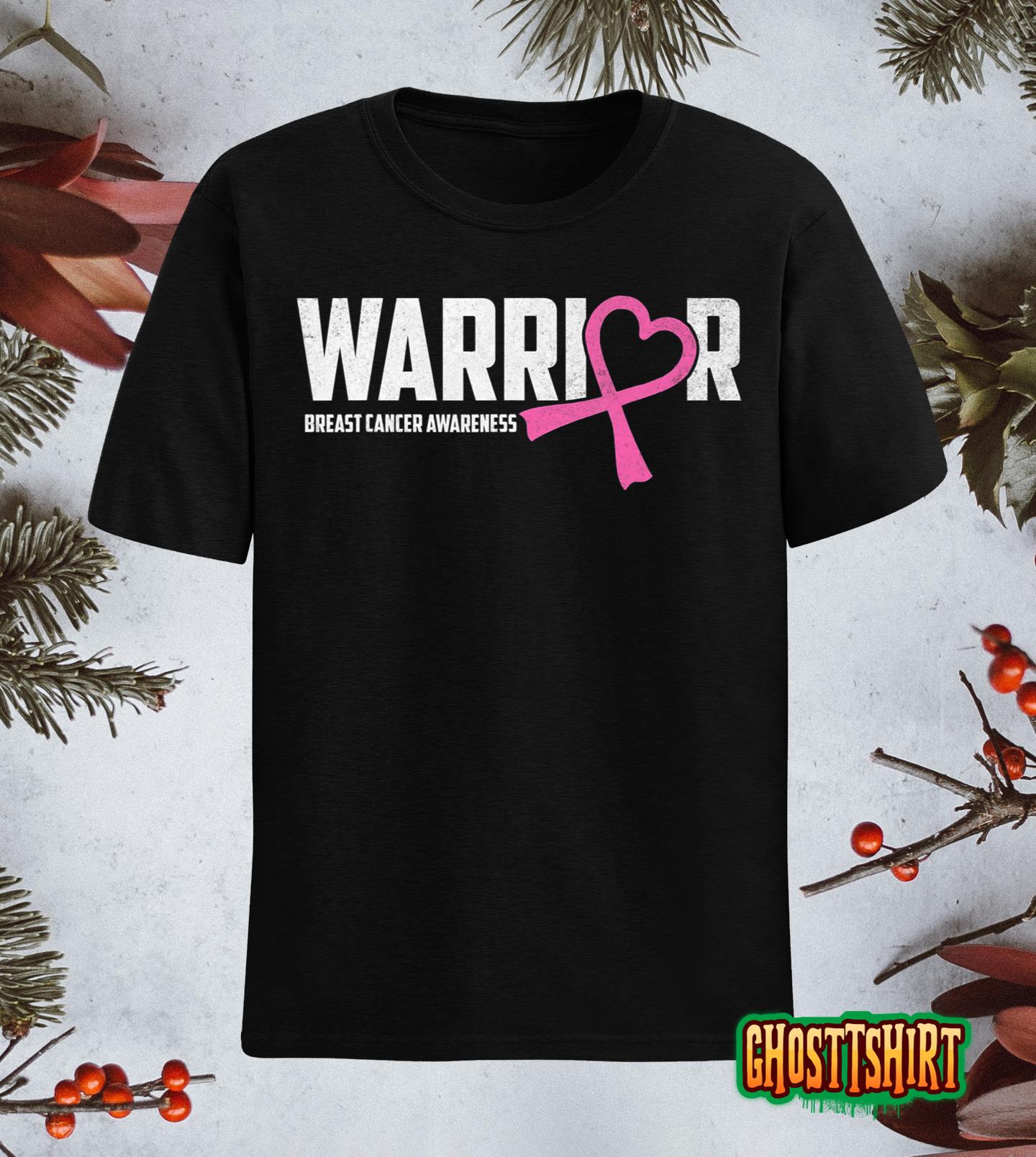 Breast Cancer Awareness Warrior Fighter Pink Ribbon Women T-Shirt