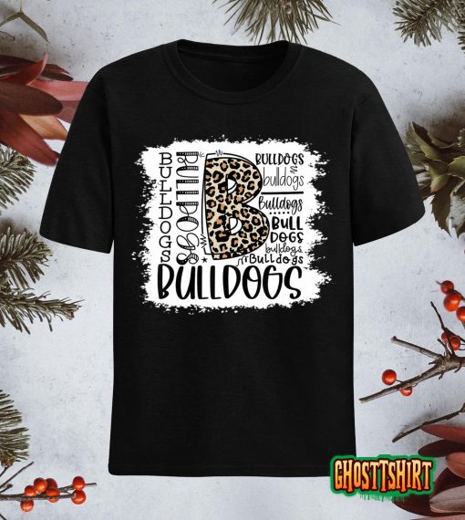 Bulldogs School Sports Fan Team Spirit Mascot Gift Bleach T-Shirt