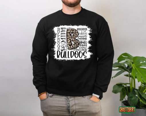 Bulldogs School Sports Fan Team Spirit Mascot Gift Bleach T-Shirt