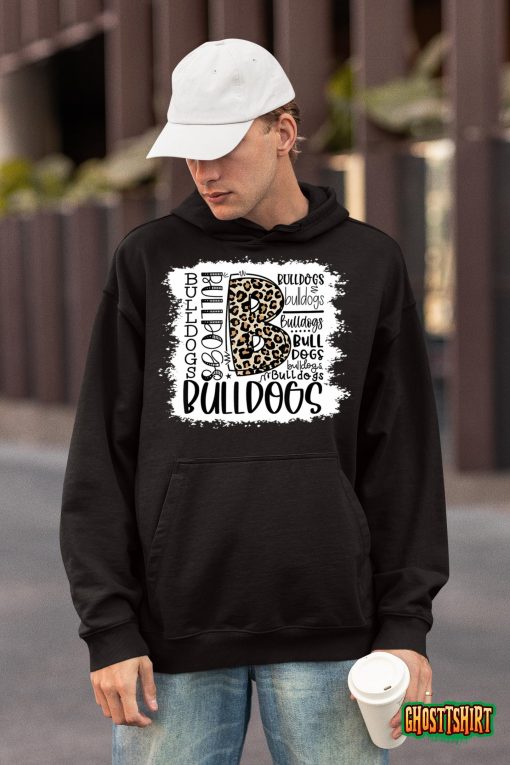 Bulldogs School Sports Fan Team Spirit Mascot Gift Bleach T-Shirt