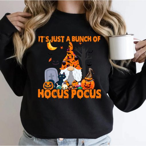 Bunch of Hocus Pocus Pumpkin Gnome Bats Scary Cat T-Shirt