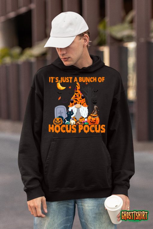 Bunch of Hocus Pocus Pumpkin Gnome Bats Scary Cat T-Shirt