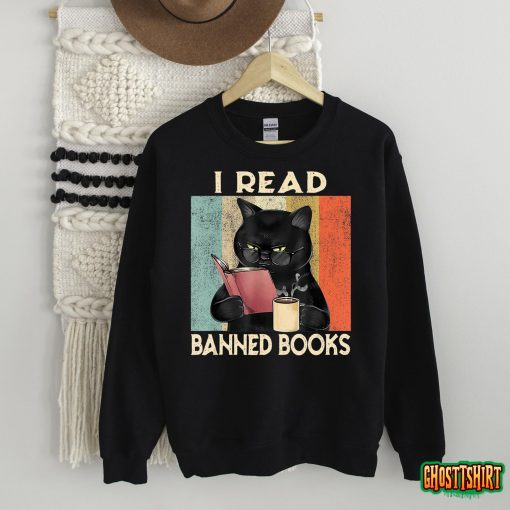 Cat I Read Banned Books Funny Bookworms Reading Book T-Shirt T-Shirt