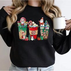 Christmas Coffee Latte Cozy Winter Santa Xmas Coffee Lover Sweatshirt