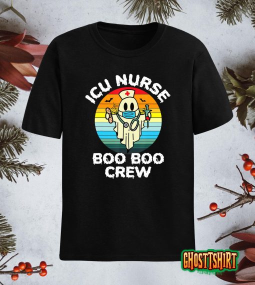 Critical Care Nurse Retro Halloween Ghost Costume ICU Nurse T-Shirt
