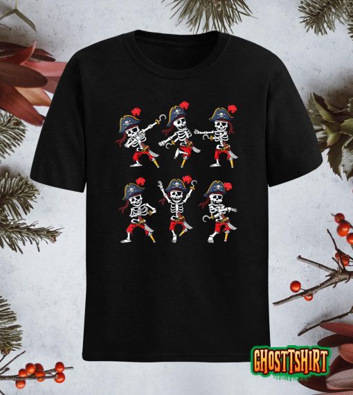 Dancing Pirate Skeletons Dance Challenge Boys Kids Halloween T-Shirt