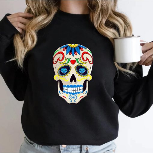 Day of The Dead Halloween Sugar Skull Dia De Los Muertos T-Shirt