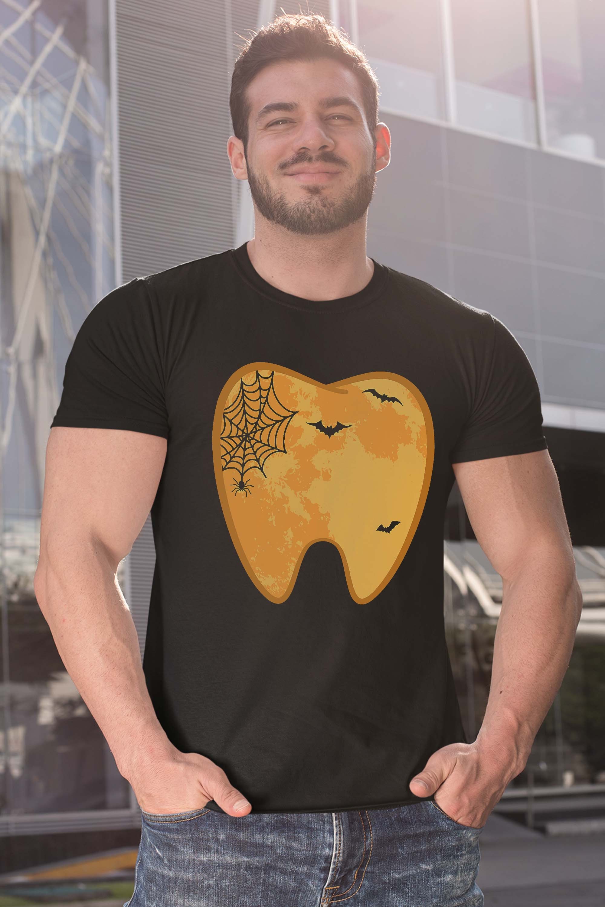 Dental Halloween Lazy Costume Tooth Spooky For Dentist T-Shirt
