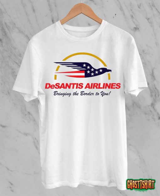 DeSantis Airlines Funny Political Meme Ron DeSantis White T-Shirt