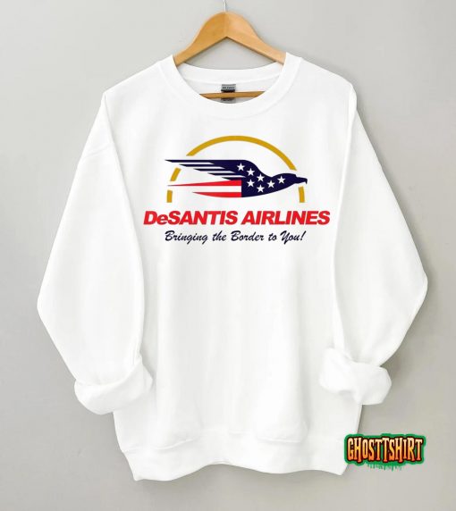 DeSantis Airlines Funny Political Meme Ron DeSantis White T-Shirt