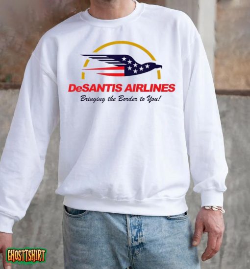 DeSantis Airlines Funny Political Meme Ron DeSantis White T-Shirt