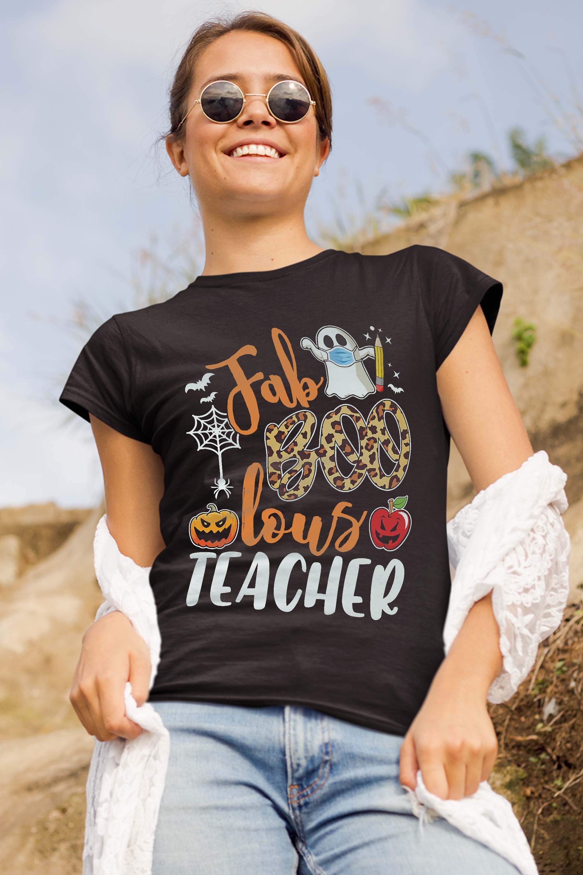 Fab Boo Lous Teacher Funny Boo Ghost Halloween Horror Gift T-Shirt