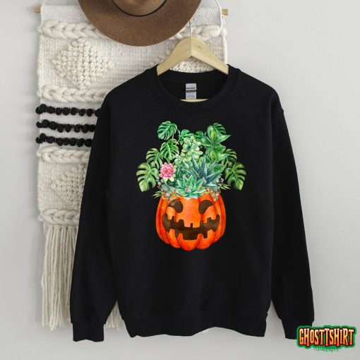 Floral Plant Lover Funny Pumpkin Halloween Costume Women Men T-Shirt