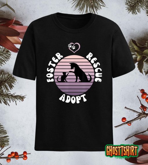 Foster Rescue Adopt – Animal Rescue Support – Trendy Retro T-Shirt