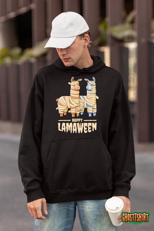 Funny Cute Llama – Happy Lamaween T-Shirt