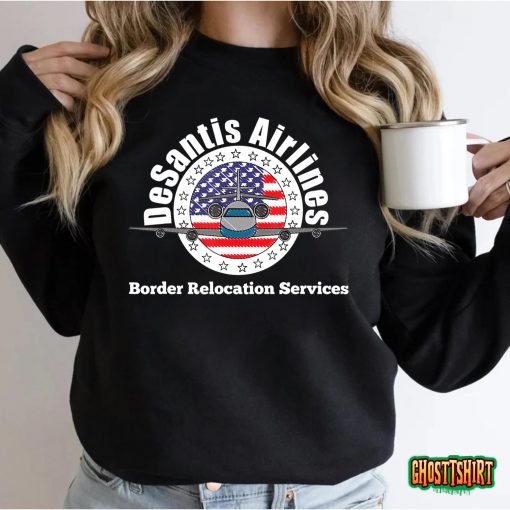 Funny DeSantis Airlines – Border Relocation Services T-Shirt