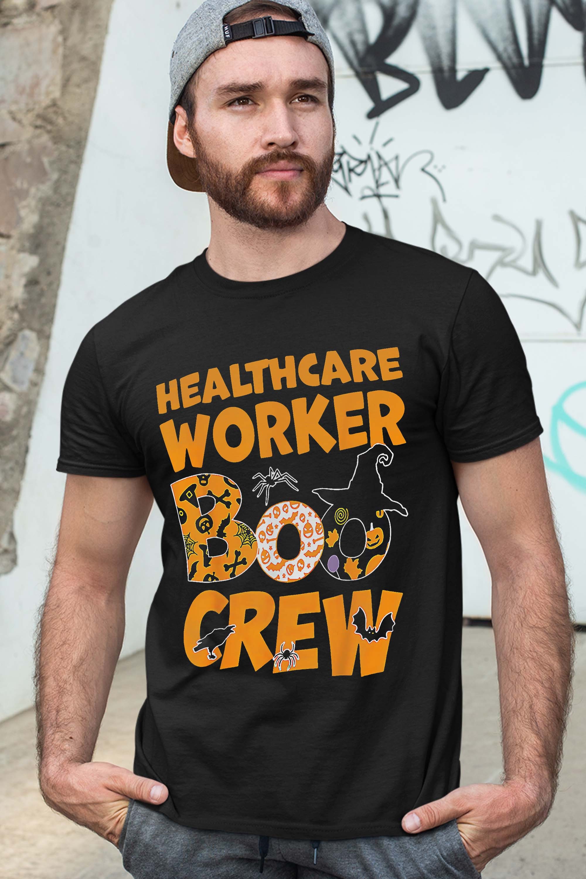 Funny Healthcare Worker Boo Crew Nurse Halloween Costume Gift T-Shirt