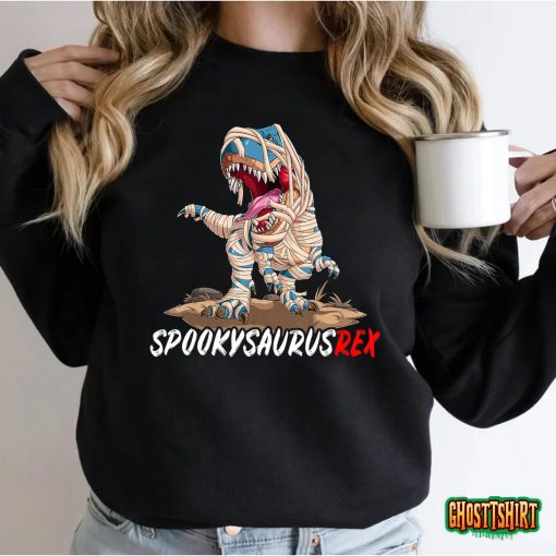Halloween Costume Spooky Trex Dino Mummy Kids Horror T-Shirt
