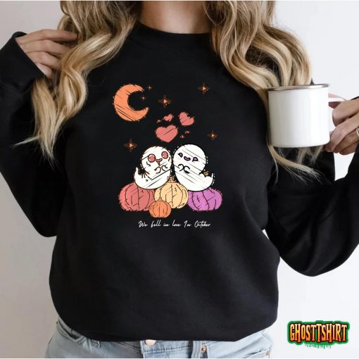 Halloween Ghost Lesbian Flag Colors Pride Sweatshirt