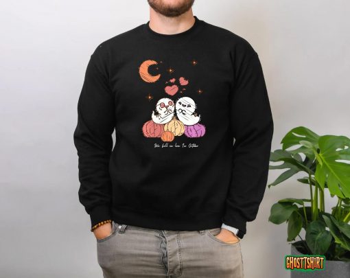 Halloween Ghost Lesbian Flag Colors Pride Sweatshirt