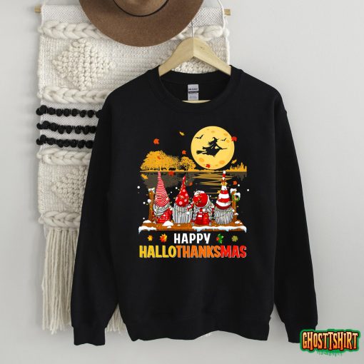 Halloween Gnomes Happy HalloThanksMas Thanksgiving Christmas Sweatshirt