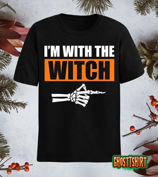 Halloween Men I’m With The Witch Funny Halloween T-Shirt