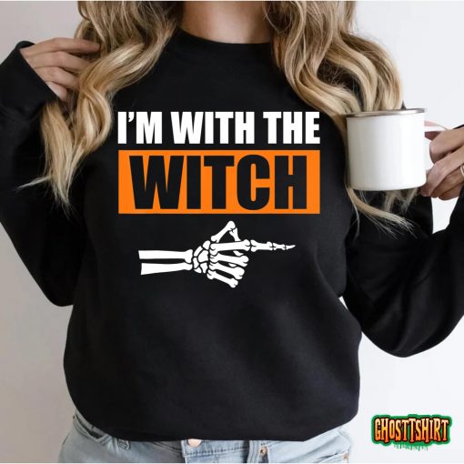 Halloween Men I’m With The Witch Funny Halloween T-Shirt