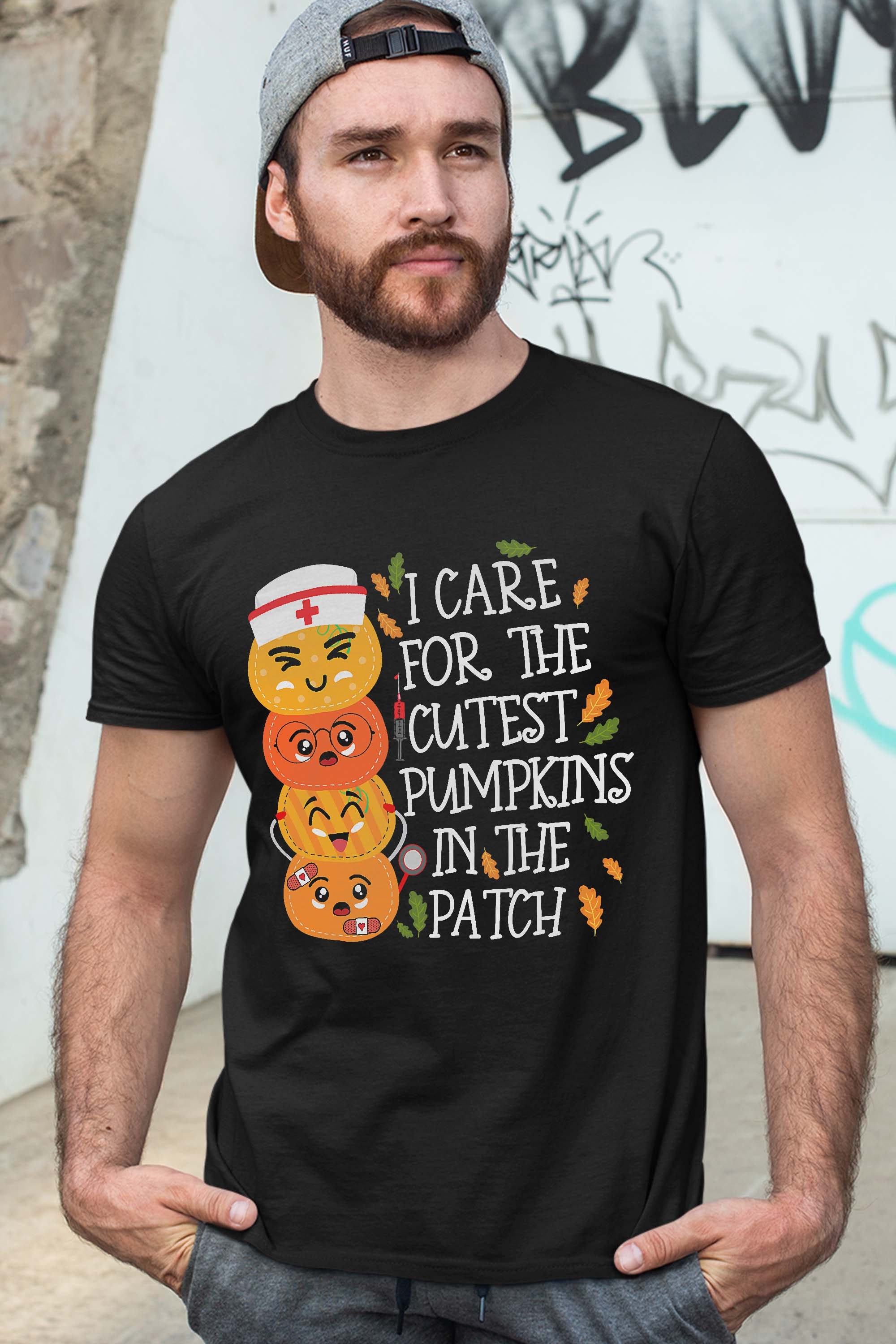 Halloween Nurse I Care For The Cutest Pumpkins In Patch T-Shirt