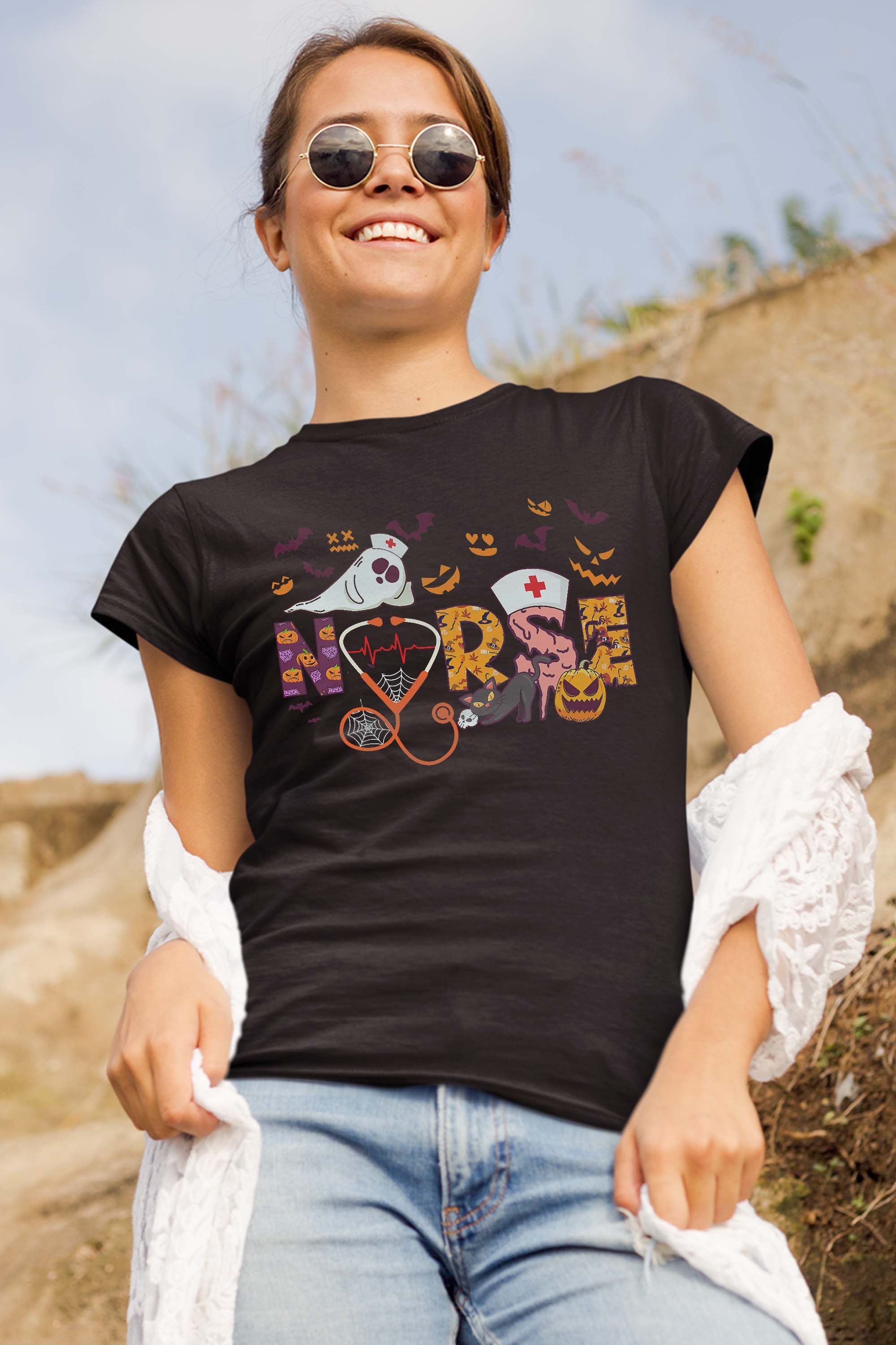 Halloween Nurse Shirt Nursing Cute Health Worker Halloween T-Shirt