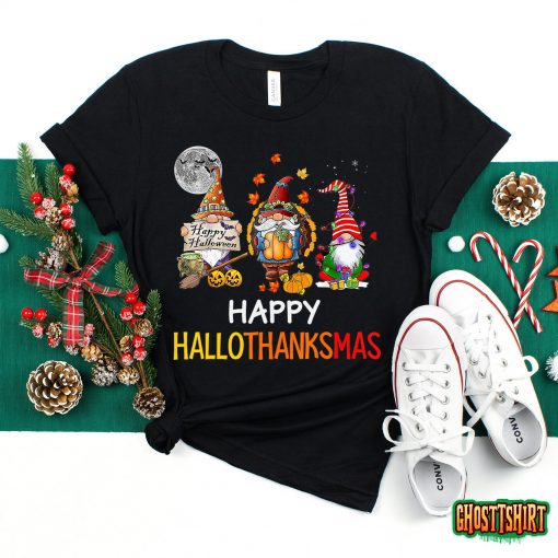 Halloween Thanksgiving Christmas Happy HalloThanksMas Gnomes Hoodie