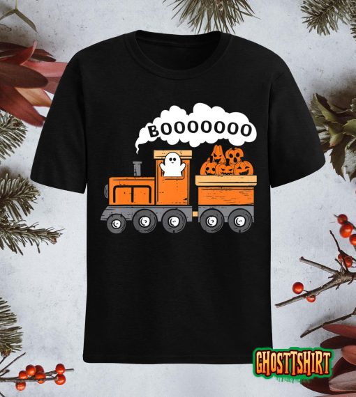Halloween Train Boo Funny Ghost Pumpkin Toddler Kids Boys T-Shirt