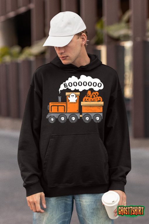 Halloween Train Boo Funny Ghost Pumpkin Toddler Kids Boys T-Shirt