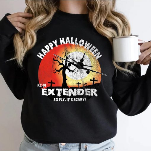 Happy Halloween KC-10 Extender Airplane Orange Sunset T-Shirt