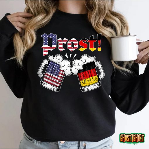 Happy Oktoberfest 2022 American German Munich Flag Prost T-Shirt