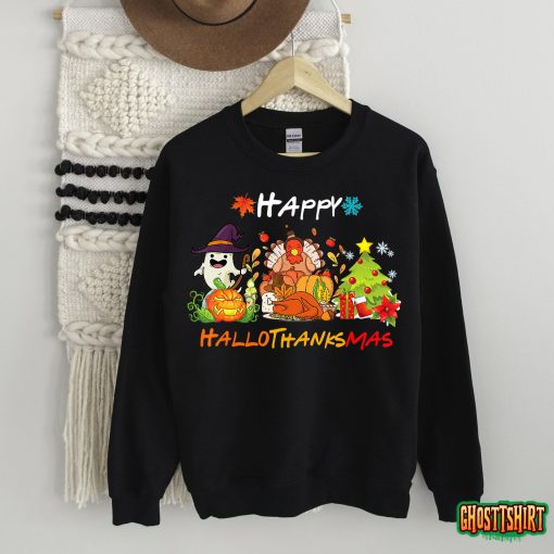 Holiday Happy HallowThanksMas Christmas Halloween Family Sweatshirt