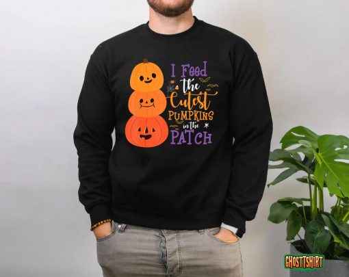 I Feed The Cutest Pumpkins In The Patch Halloween Lunch Lady T-Shirt