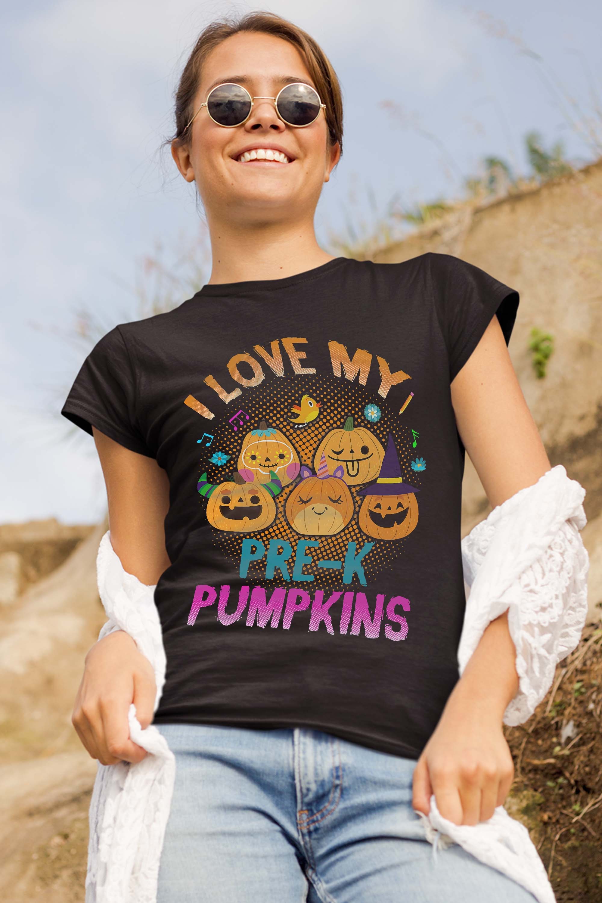 I Love My Pre-K Pumpkins T-Shirt Halloween Teacher T-Shirt