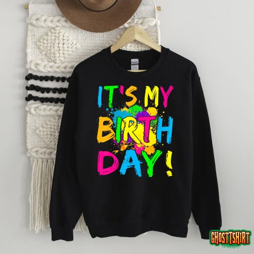 It’s My Birthday Boy Girl Let’s Glow Retro 80’s Party Outfit T-Shirt