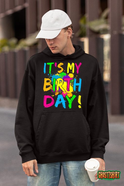 It’s My Birthday Boy Girl Let’s Glow Retro 80’s Party Outfit T-Shirt