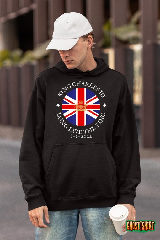 King Charles III, Long Live The King 8-9-2022, British Flag T-shirt