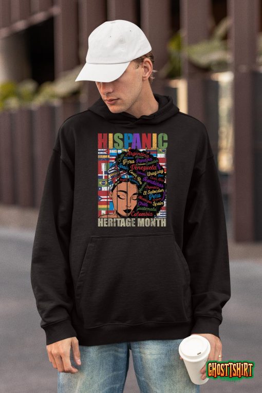 Latina Women Art Hispanic Heritage Month Latin Country Flags T-Shirt