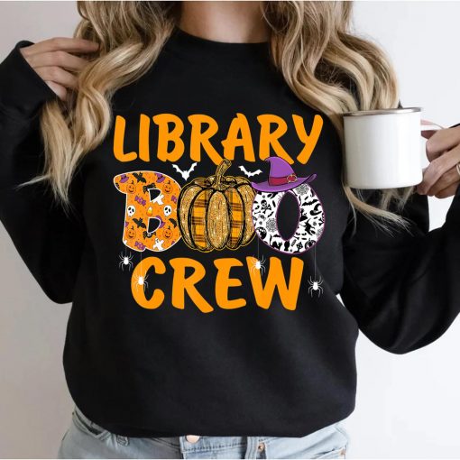 Library Boo Crew School Librarian Halloween Library Book T-Shirt