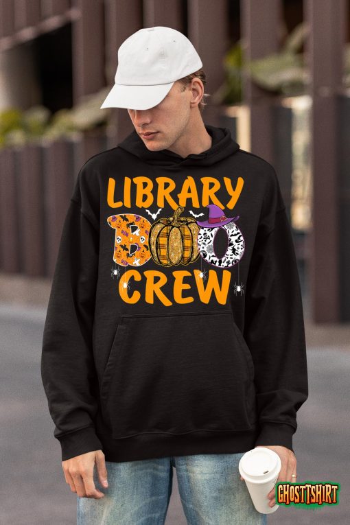 Library Boo Crew School Librarian Halloween Library Book T-Shirt