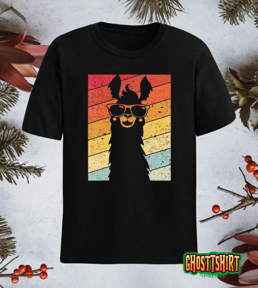 Llama Shirt Retro Style Alpaca Funny Vintage T-Shirt