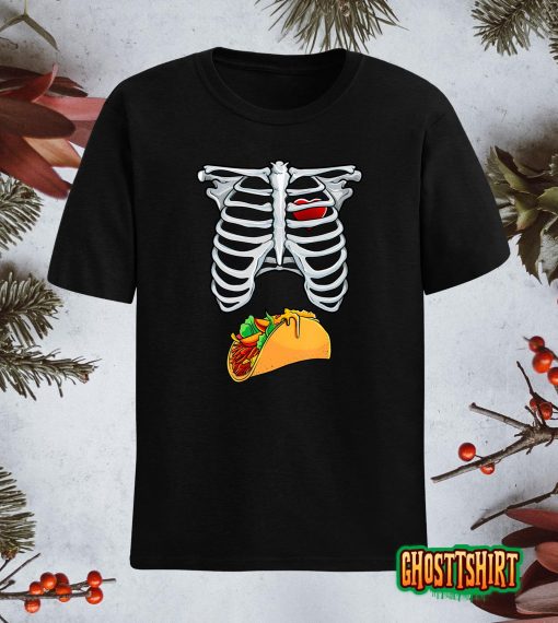 Mens Halloween Dad Skeleton Costume Taco Matching Couple Men T-Shirt