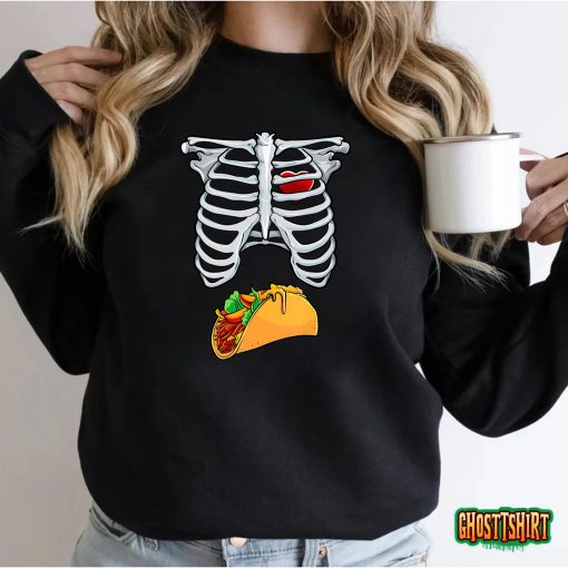 Mens Halloween Dad Skeleton Costume Taco Matching Couple Men T-Shirt