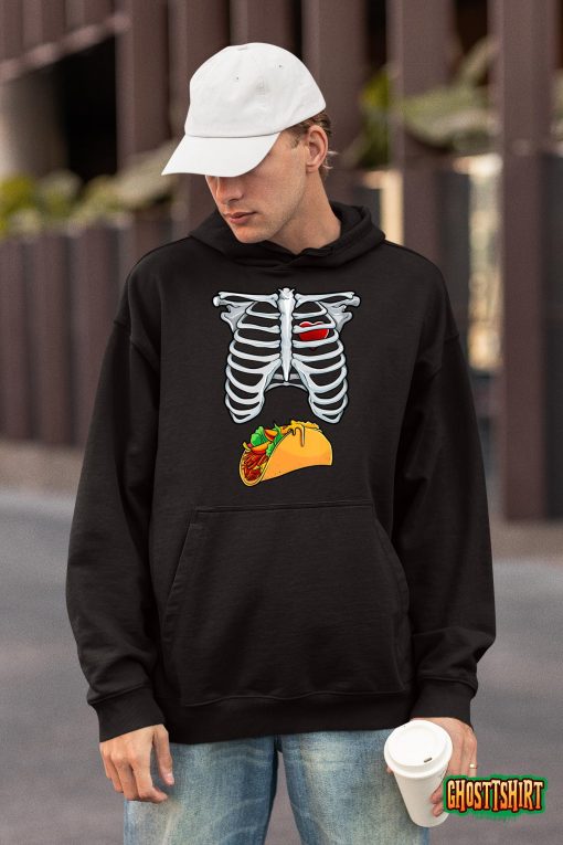 Mens Halloween Dad Skeleton Costume Taco Matching Couple Men T-Shirt