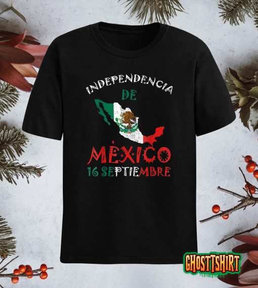 Mexican Flag 16th September Mexico Independence Day T-Shirt